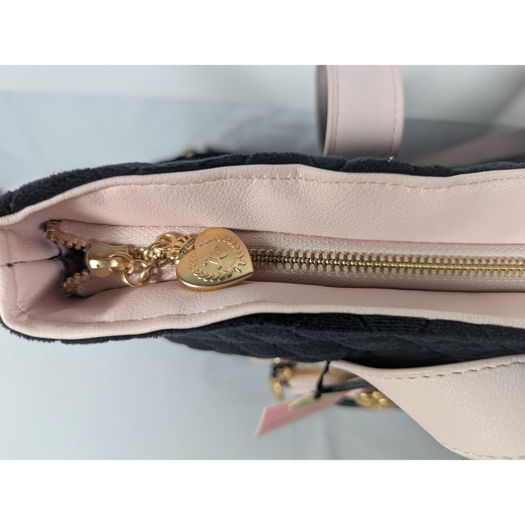 Juicy Couture Juicy Tale Weekender Tote Bag Black Pink Quilted Bow Bag Y2K NWT