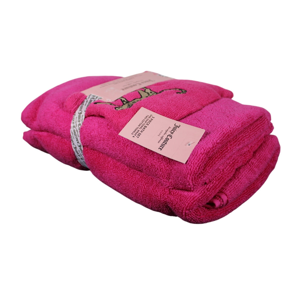 Pink Juicy Couture Leopard Print 3-PC Bath Set Hair Wrap Towel Two Cotton Towels