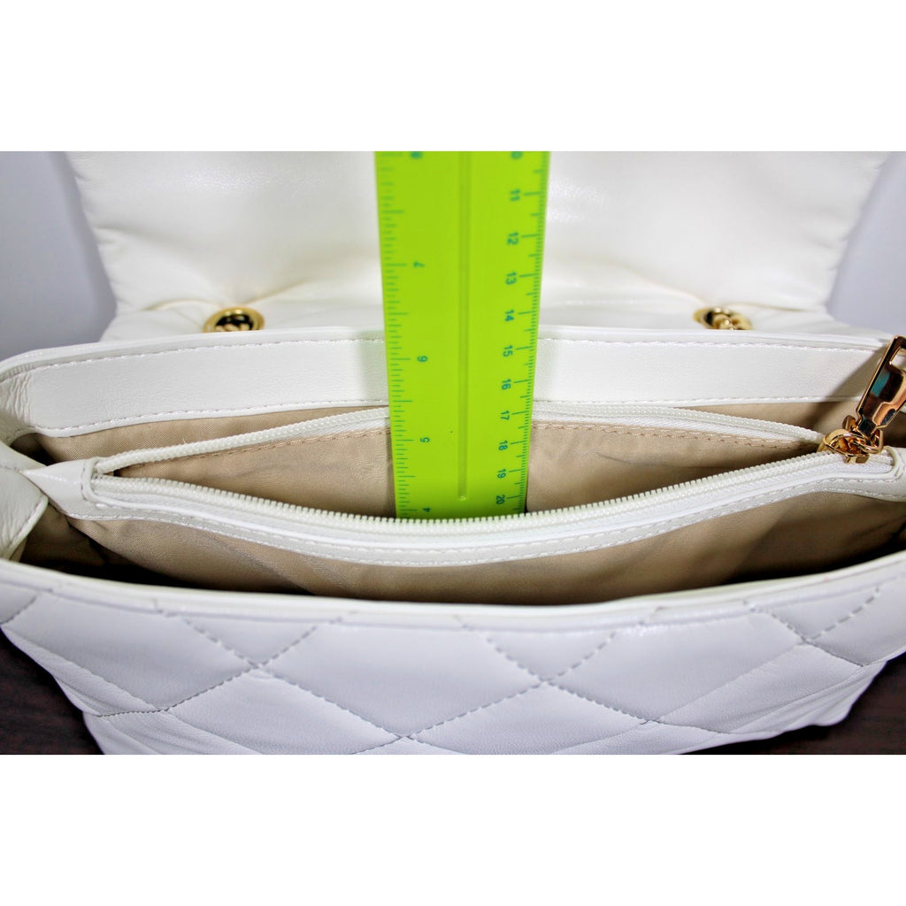 I.N.C. AJAE Flap Crossbody Soft Quilted Vanilla Multi w/ Dual Use Handle