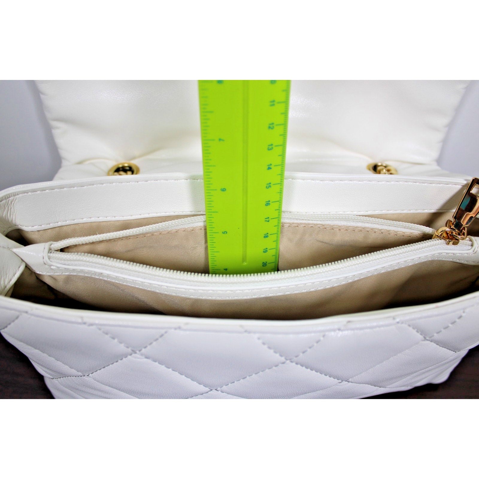 I.N.C. AJAE Flap Crossbody Soft Quilted Vanilla Multi w/ Dual Use Handle