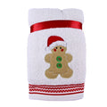 Gingerbread Man Santa Plush Set of 2 Embroidered Turkish Hand Towels ~ Farmhouse
