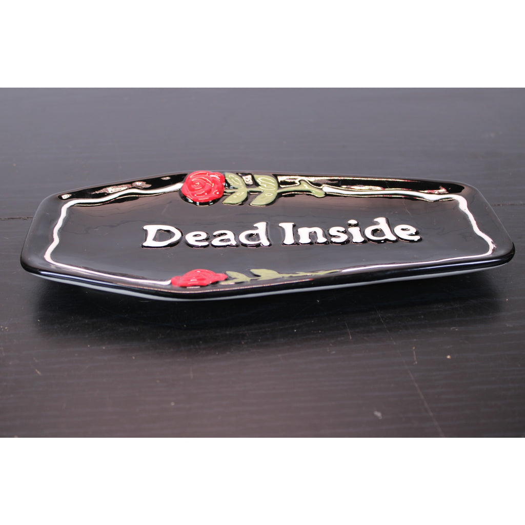 Midnight Spell Halloween Coffin Shaped Serving Platter Dish / Over-sized Spoon Rest