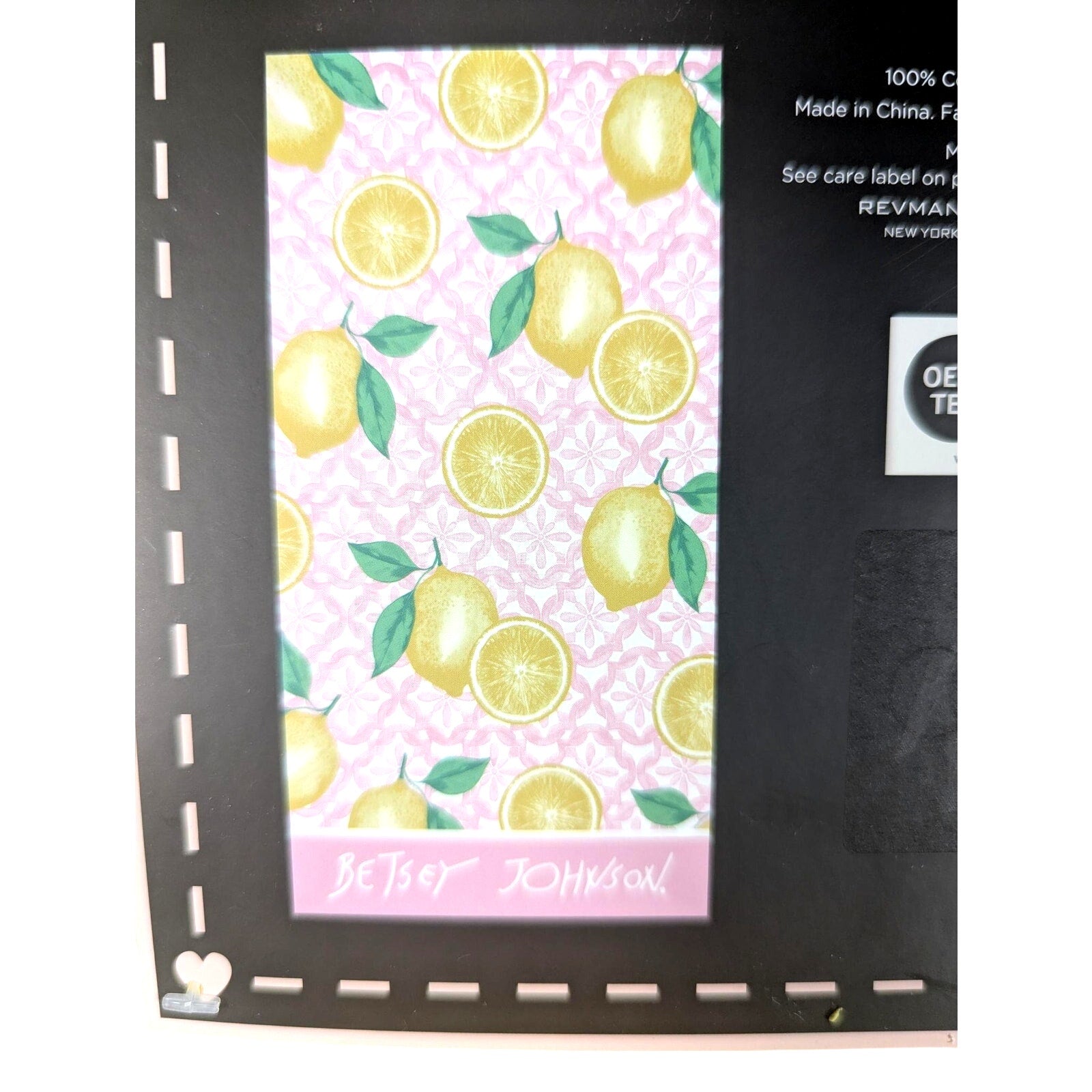 Betsey Johnson Beach Towel 36"x68" Lemons, 100% Cotton