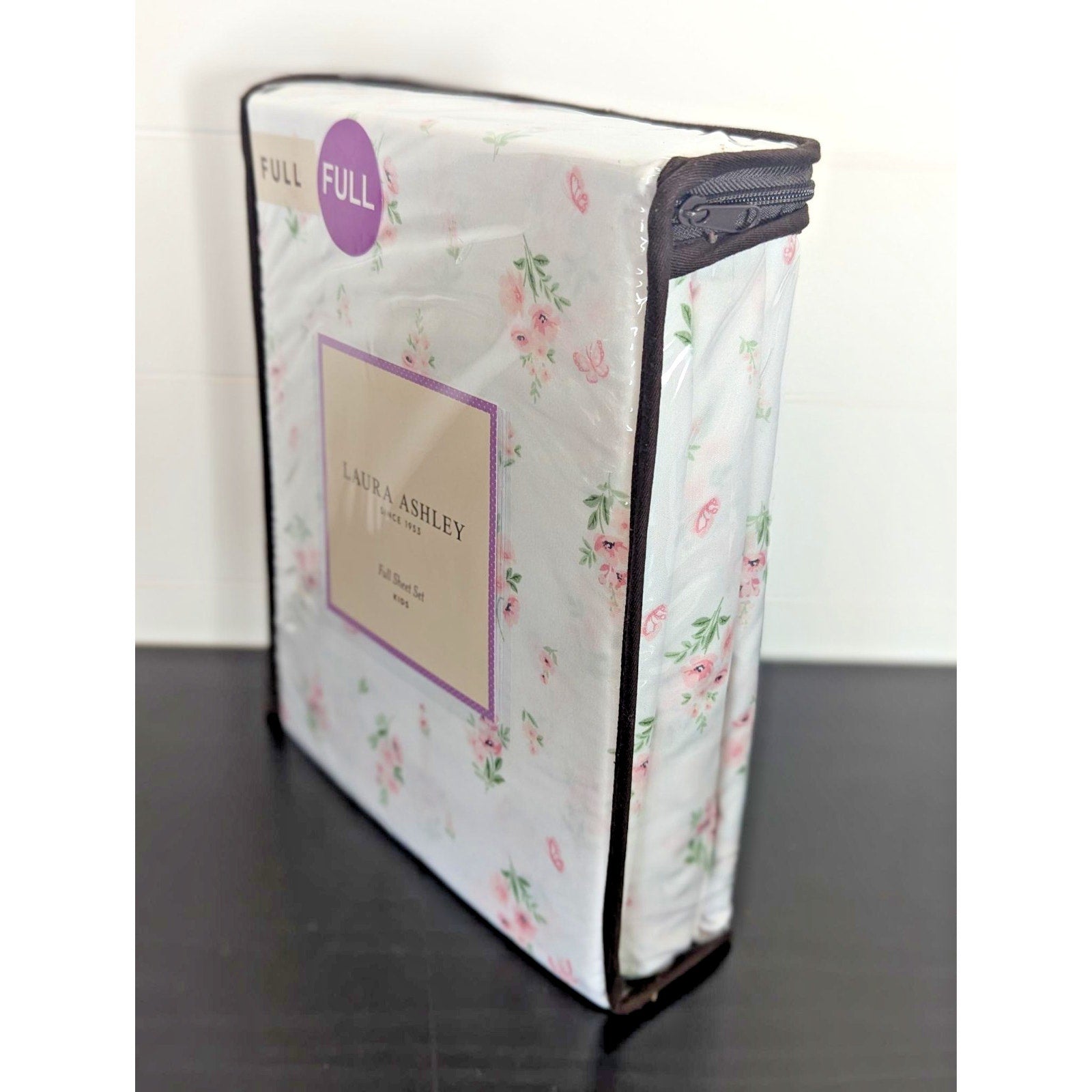 Laura Ashley Spring Flowers Butterflies 3-pc FULL Sheet Set - New
