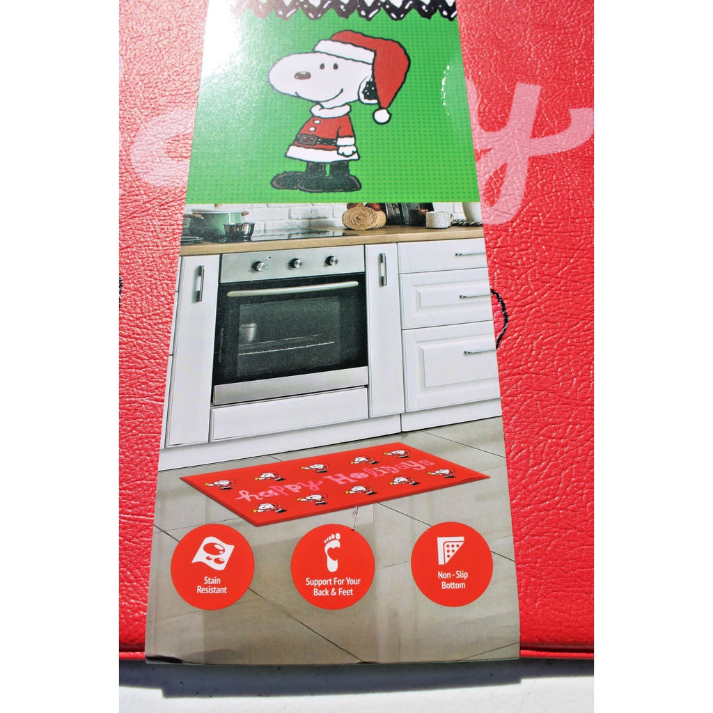 PEANUTS Santa Snoopy ”HAPPY HOLIDAYS” Anti-Fatigue Kitchen Mat 18” X 30”