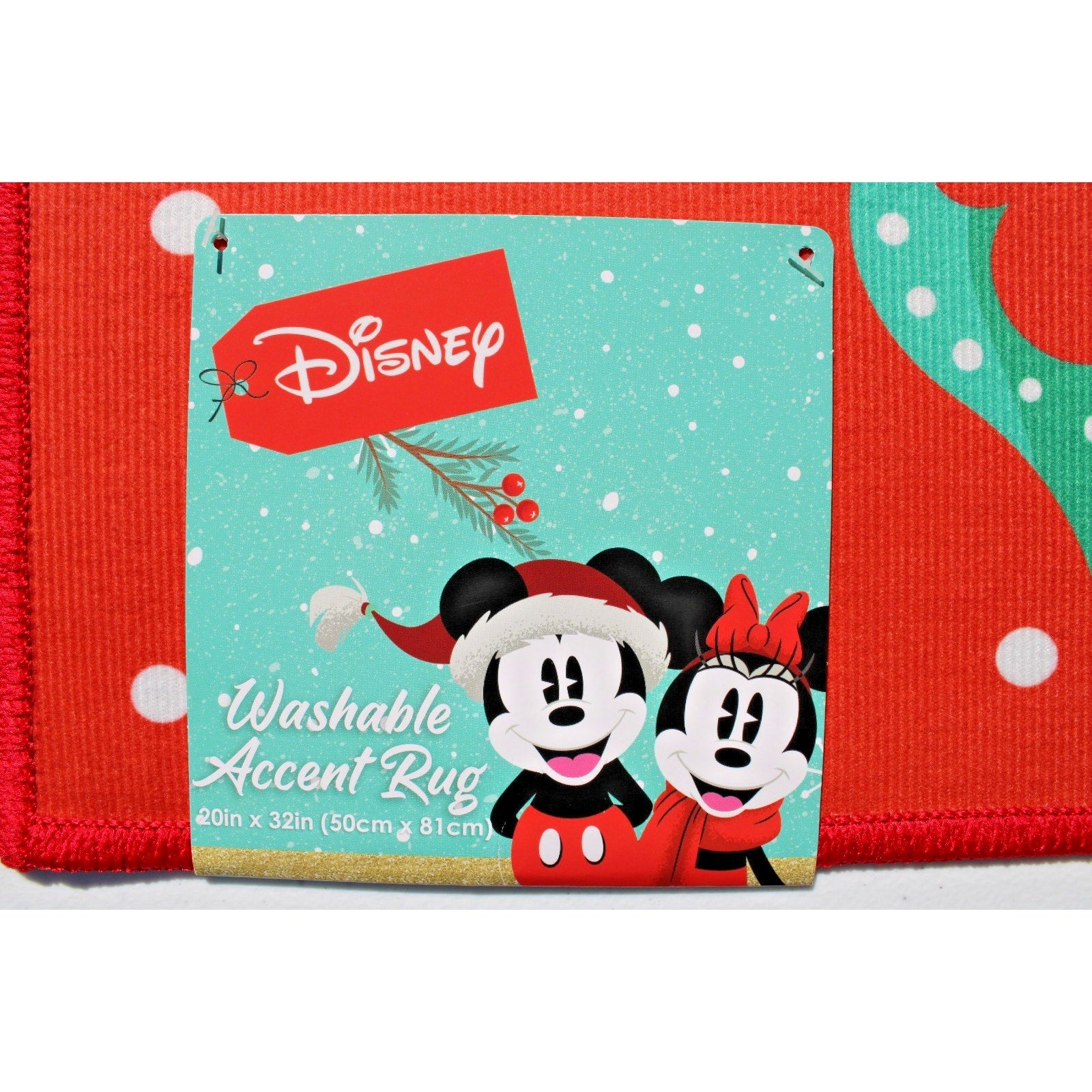 NEW Disney Mickey Mouse In Santa Suit Indoor Christmas Accent Rug 20in x 32in