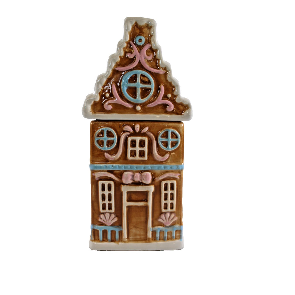 Gingerbread House Christmas Cookie Jar Peppermint Place Ceramic