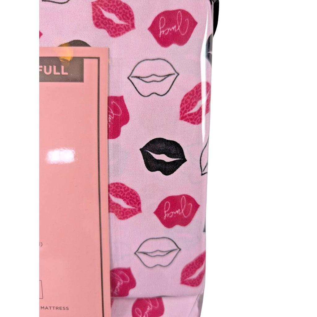 Juicy Couture 6pc. Full Sheet Set Kiss Print Pink, Black, Purple