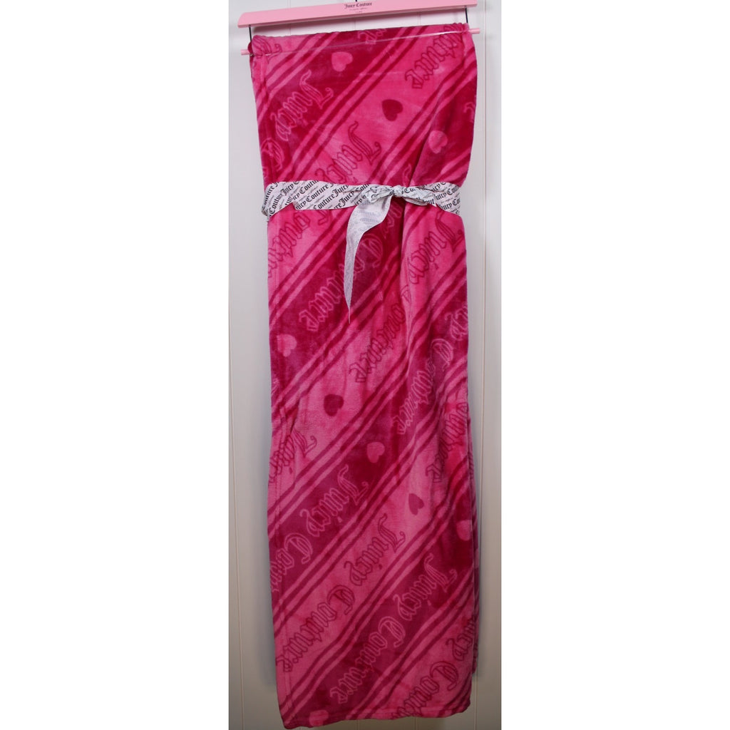 Juicy Couture 60" x 90" Pink Plush Throw Blanket Cozy Chic, Twin