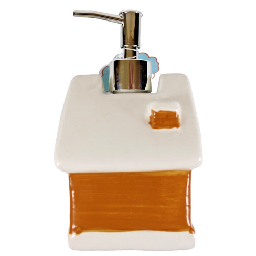 10 STRAWBERRY Street Gingerbread House Soap Lotion Dispenser 7" Tall
