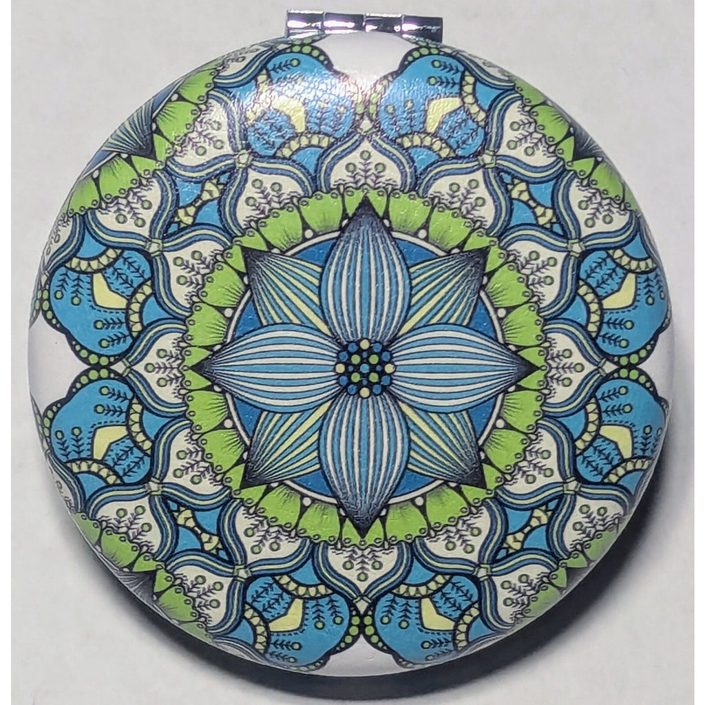 Pocket Mirror for Women Small Travel Mirror Magnifying Mandala Designs Flowers