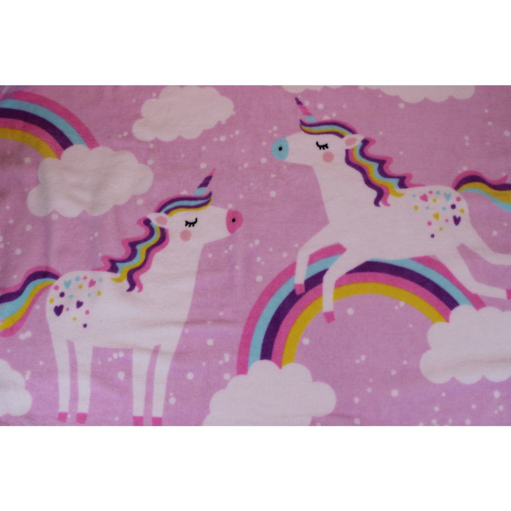 KASSAFINA 3pc Kids Rainbow Unicorn Bath Towel (28x52)  2 Hand Towels 100% Cotton