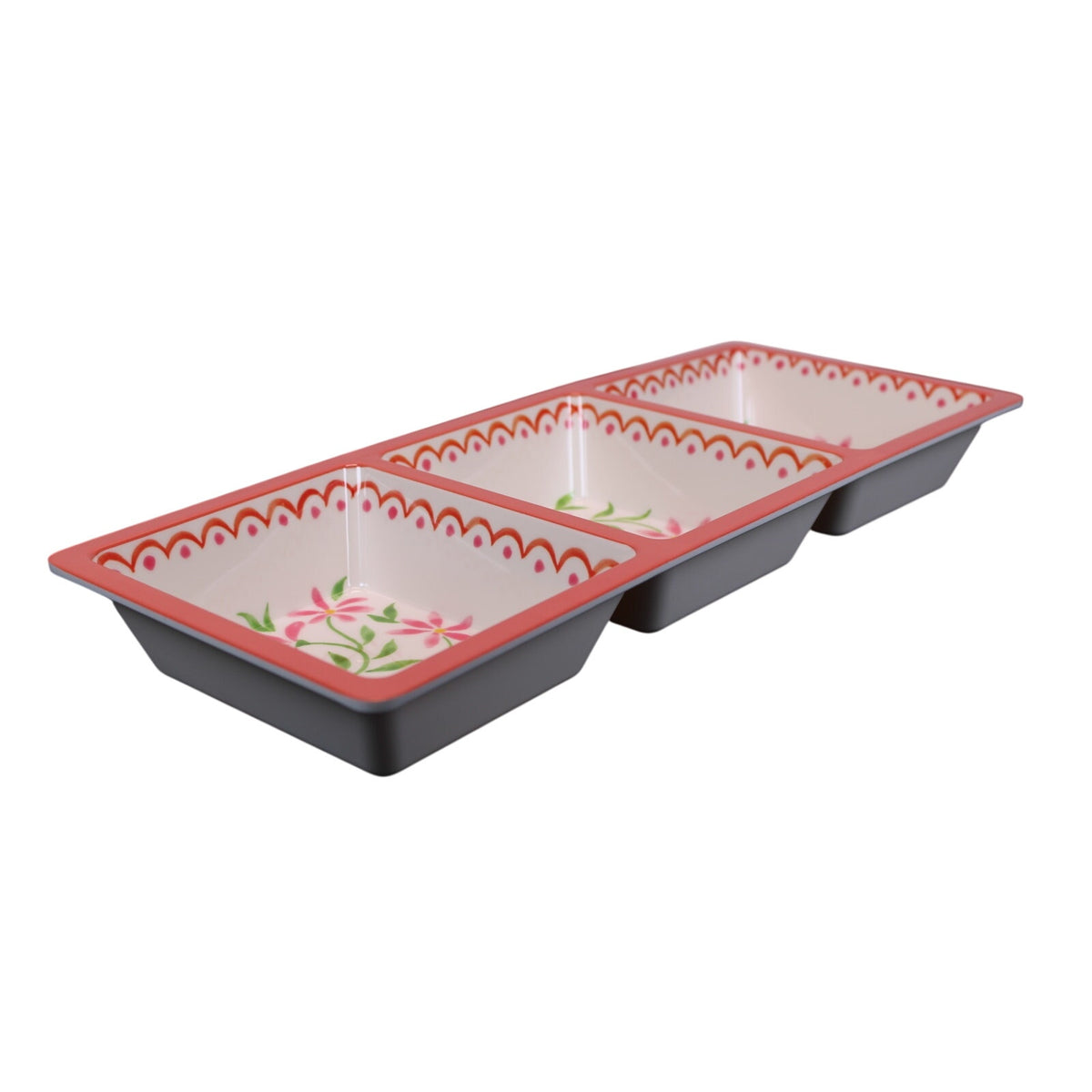 5pc. Melamine Serving Set Floral Tortilla Warmer, Taco Holder, Dip/Chip Tray NEW