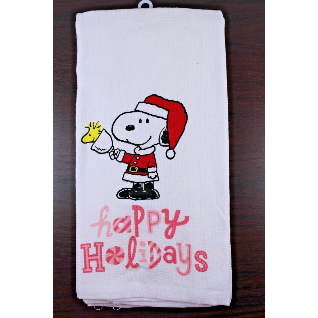 Peanuts Best Brands 2025 Santa Snoopy Christmas Kitchen Towel Set 18x28 Cotton