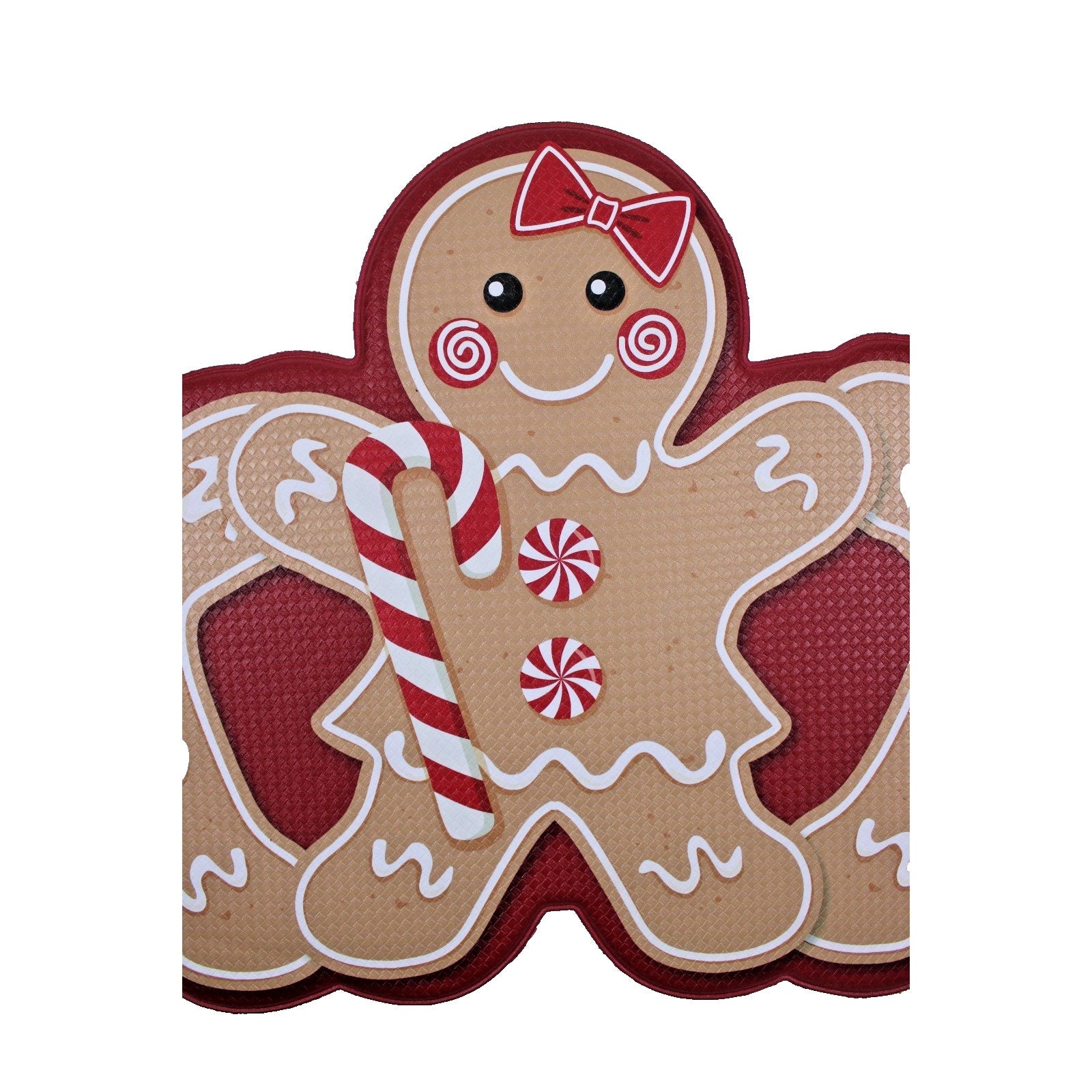 NEW RED Gingerbread Man Cookie Kids Anti Fatigue Kitchen Mat 20"x39" Christmas