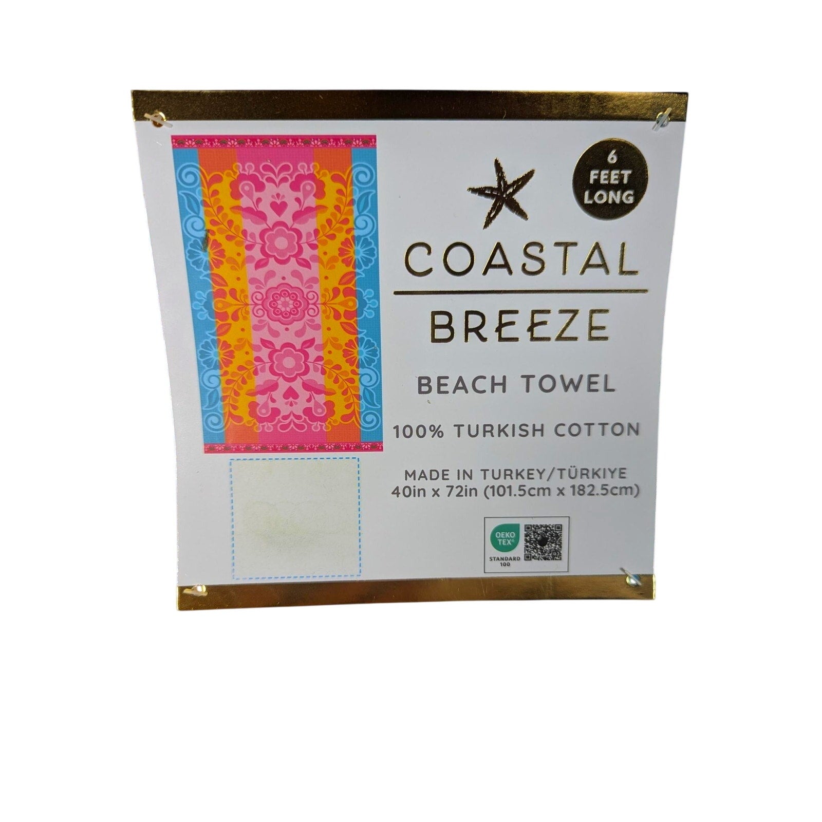 Coastal Breeze Beach Towel "6 Ft." 40x72 100% Turkish Cotton
