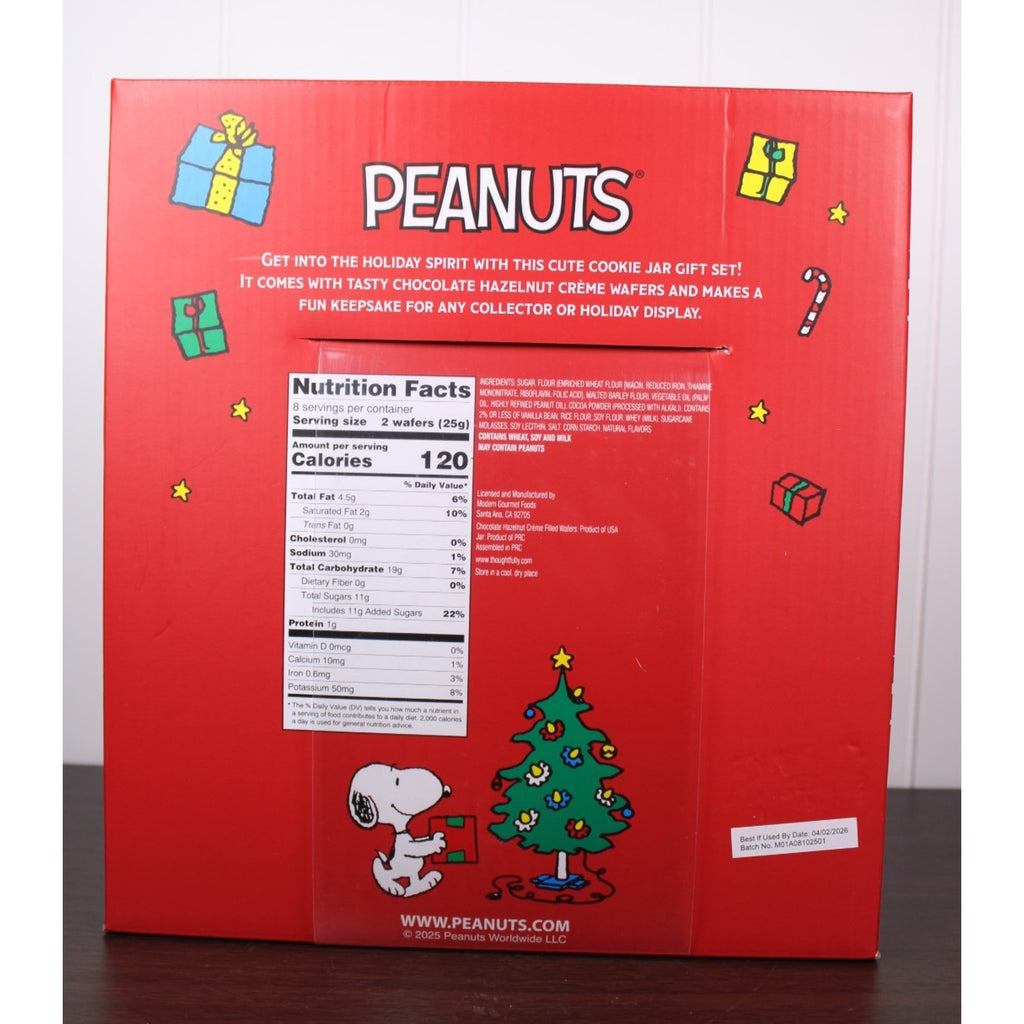 Peanuts Snoopy & Woodstock Red Puffer Jacket Cookie Jar Canister Christmas