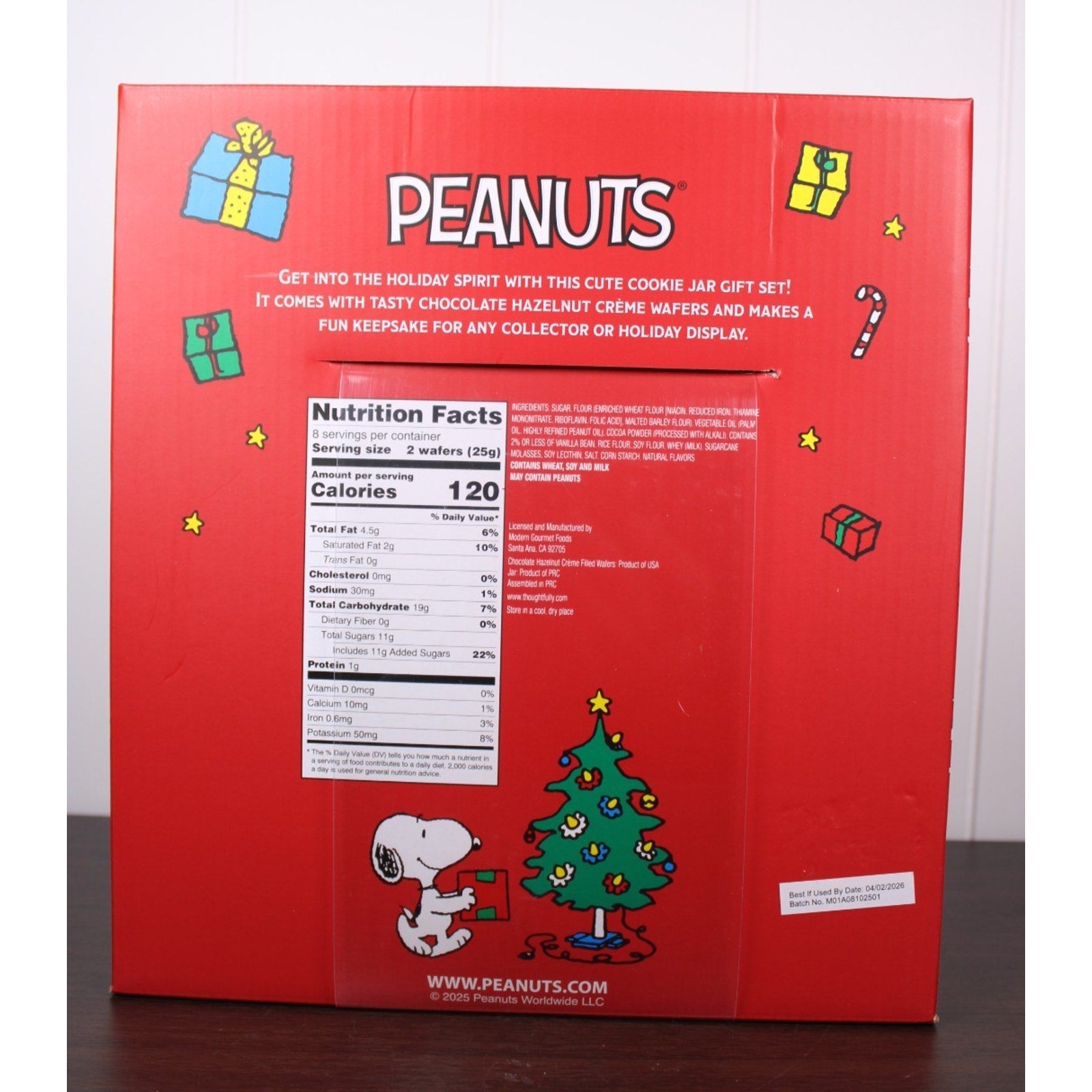 Peanuts Snoopy & Woodstock Red Puffer Jacket Cookie Jar Canister Christmas