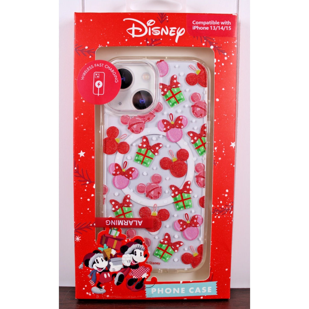 Disney holiday iPhone 13/14/15 Christmas phone case glitter mickey minnie mouse
