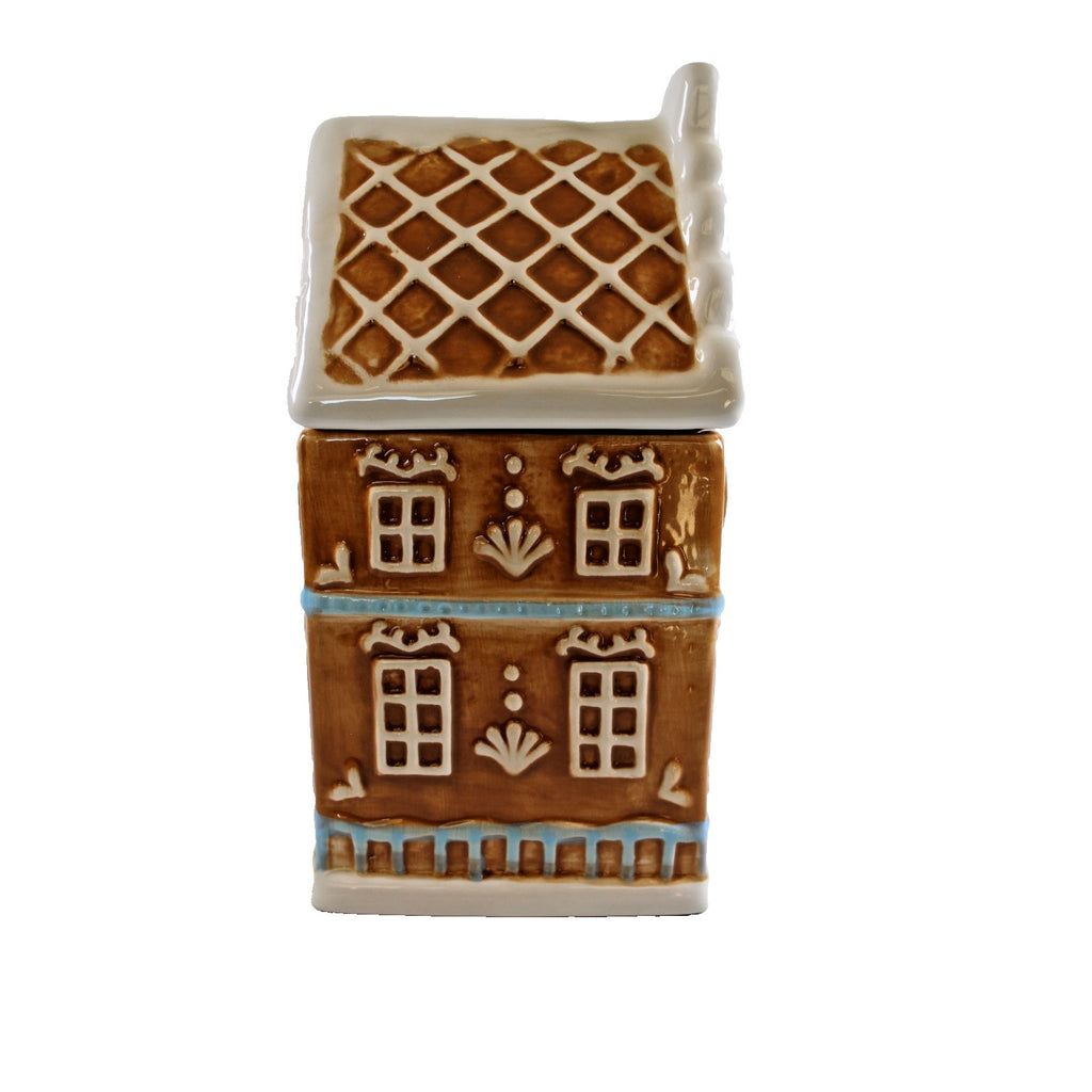 Gingerbread House Christmas Cookie Jar Peppermint Place Ceramic