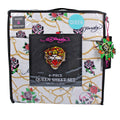 Ed Hardy White 6 pc Queen Sheet Set Skulls Roses Tattoo Print w/4 Pillowcases