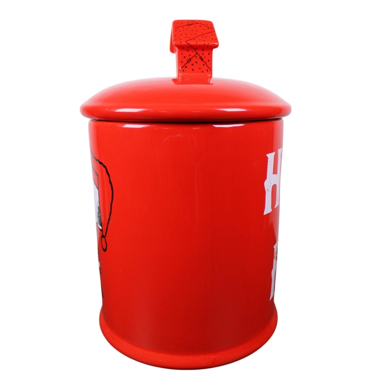 Bell Ringing Santa Snoopy Christmas Cookie Jar / Dog Treat Canister