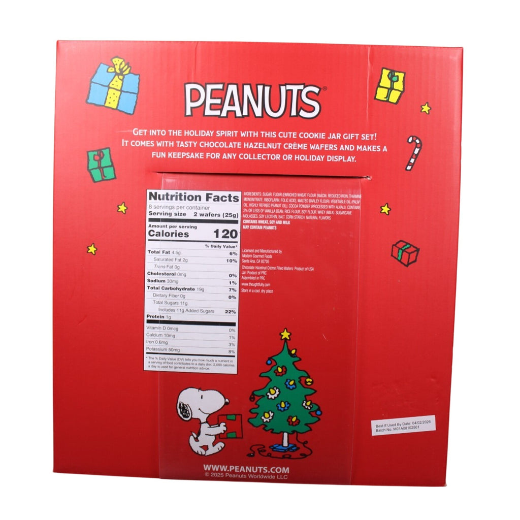 Peanuts Snoopy & Woodstock Red Puffer Jacket Cookie Jar Canister Christmas
