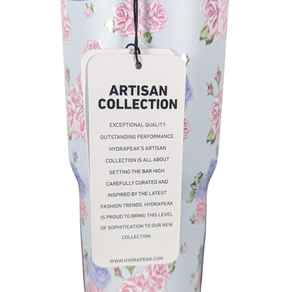 Hydrapeak Nomad 32oz Tumbler Artisan Collection Ice Blue Floral