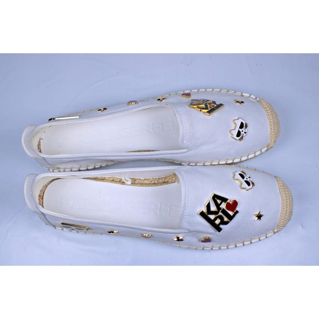 KARL LAGERFELD PARIS Womens Michaela Embellished S Bright White 11M