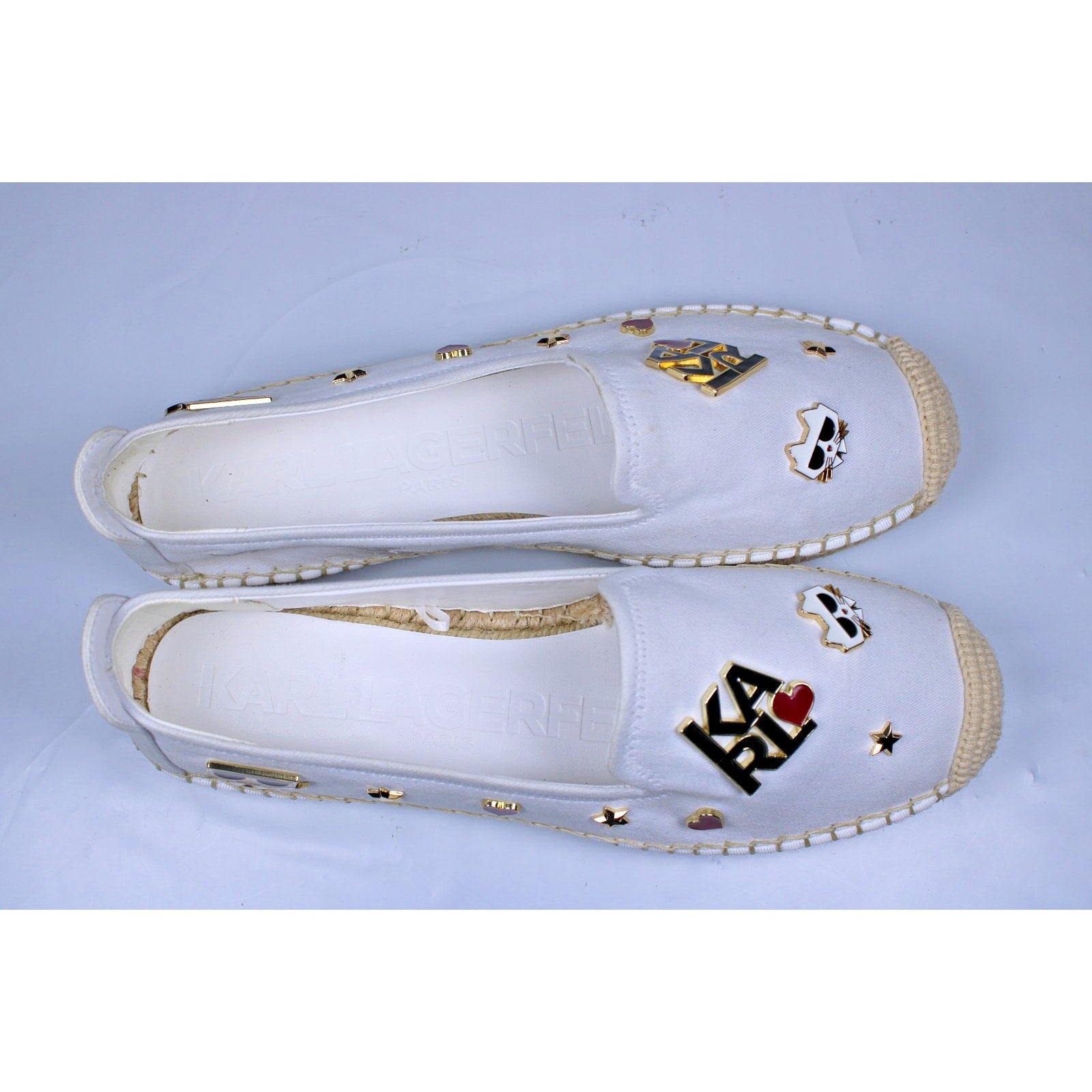 KARL LAGERFELD PARIS Womens Michaela Embellished S Bright White 11M