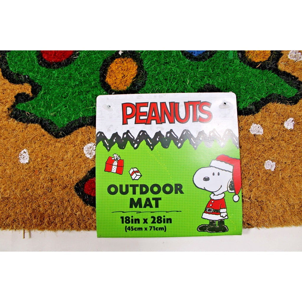 Peanuts Snoopy Woodstock "Oh Christmas Tree" Coco Coir Mat 18"x28”