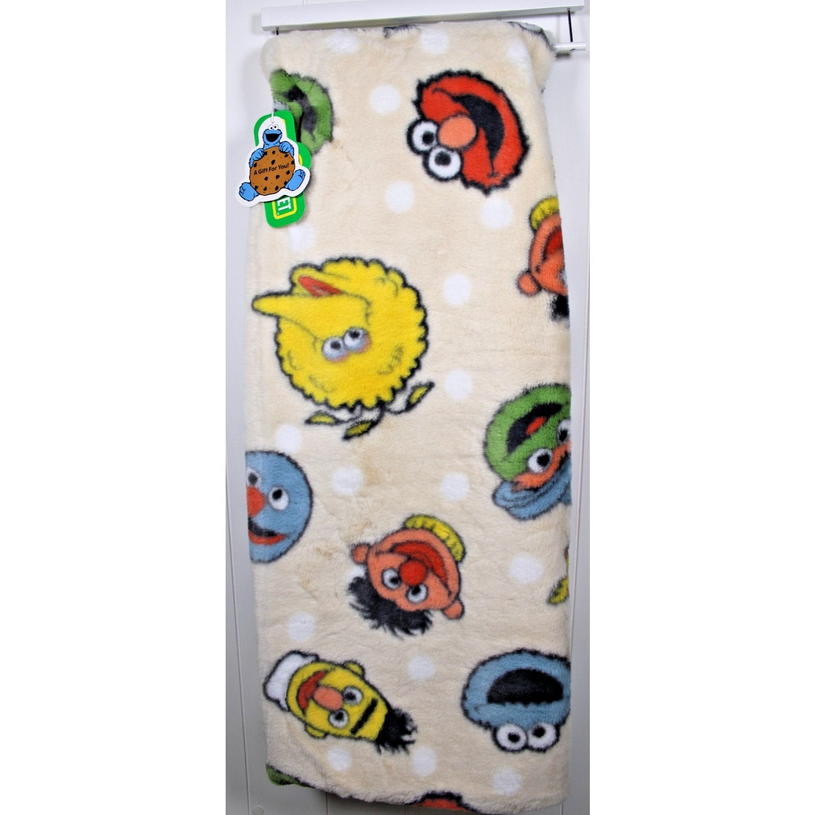 Sesame Street Elmo Big Bird Cookie Monster 50" X 70" Faux Fur Plush Blanket NWT