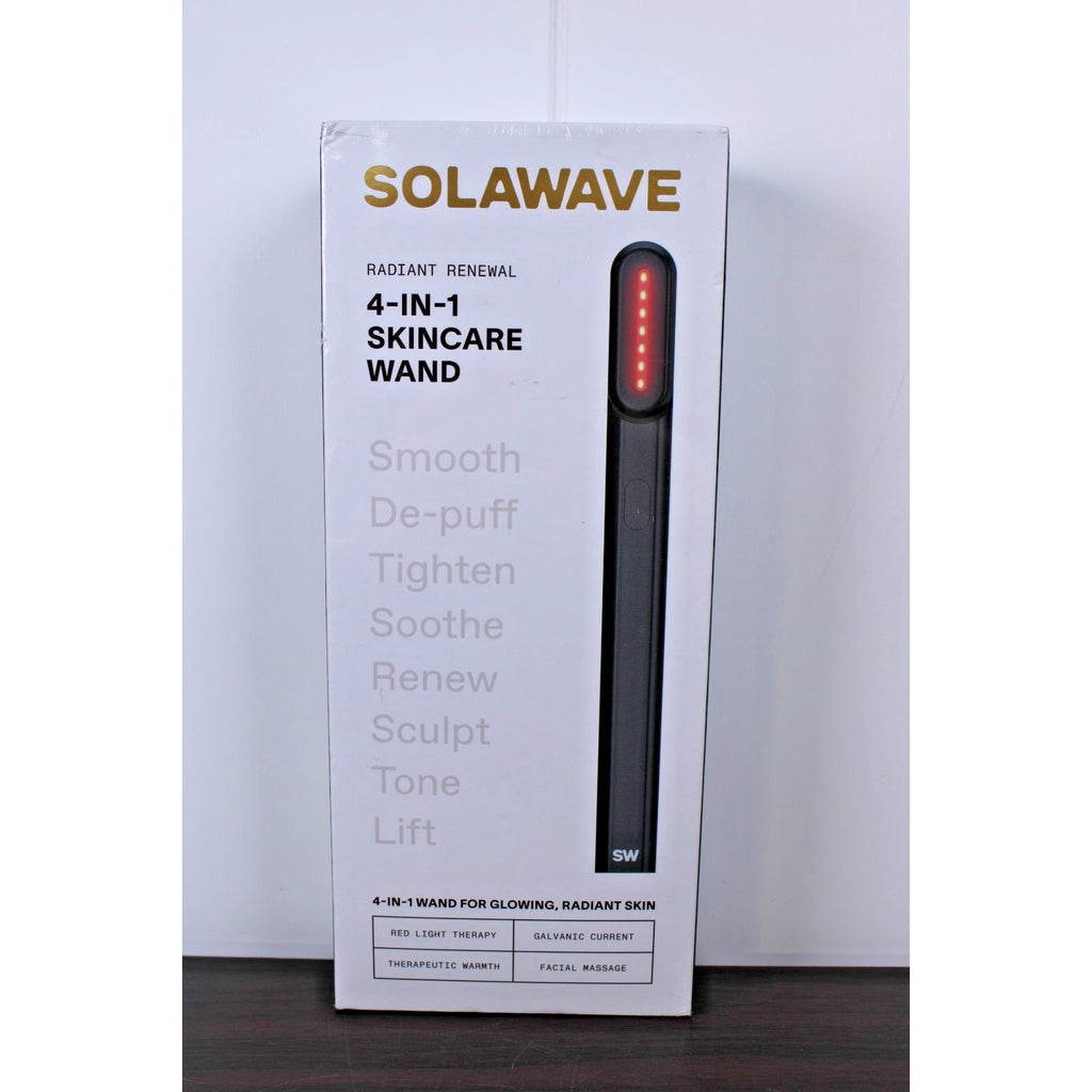 Red Light Therapy Solawave 4-in-1 Radiant Renewal Skincare Wand Massager Black