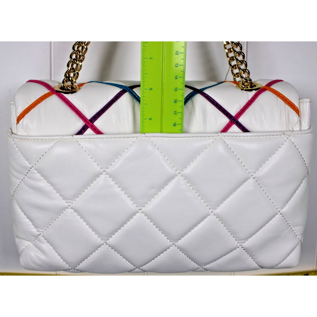 I.N.C. AJAE Flap Crossbody Soft Quilted Vanilla Multi w/ Dual Use Handle