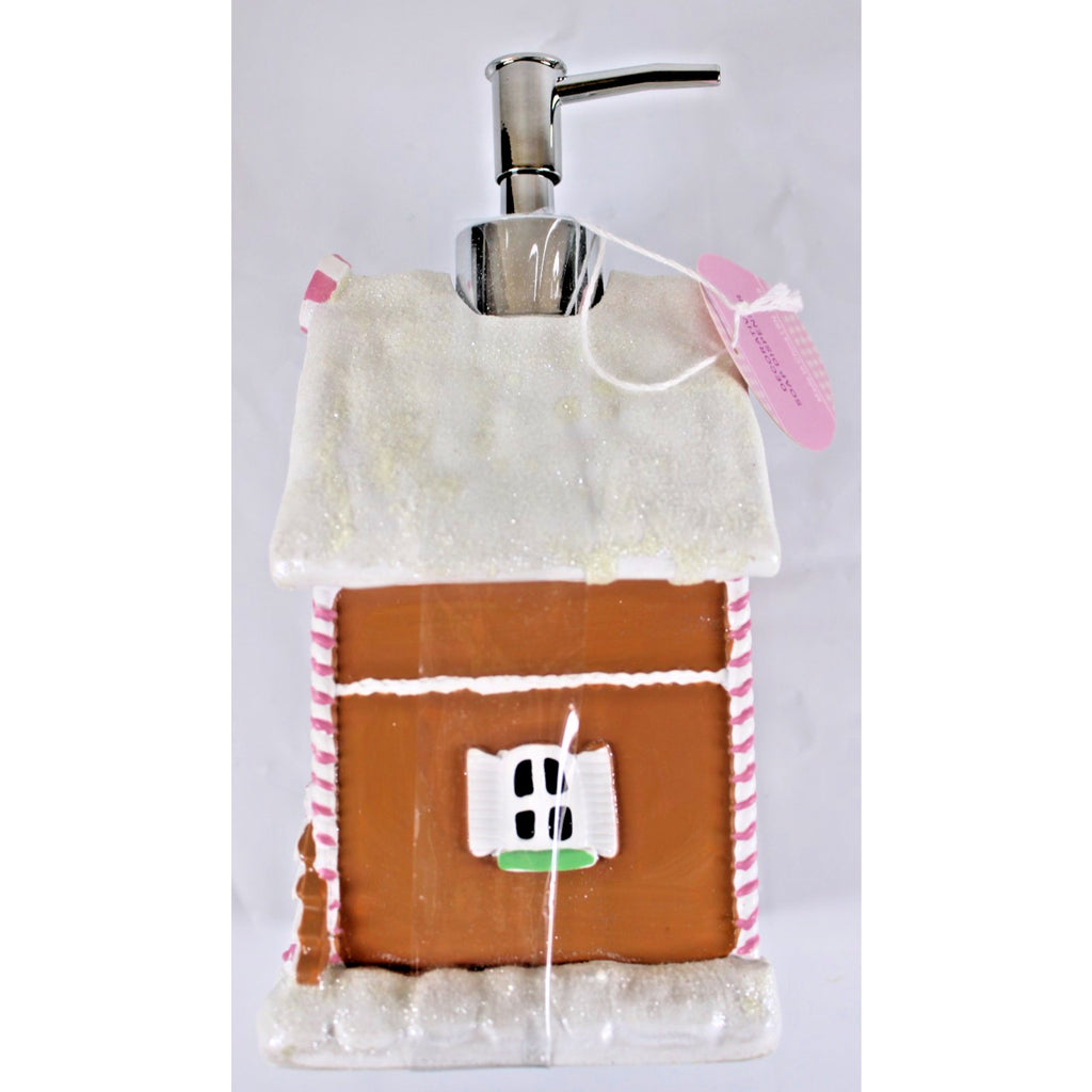Large Glittery Gingerbread Cookie House Christmas Soap Lotion Dispenser New
