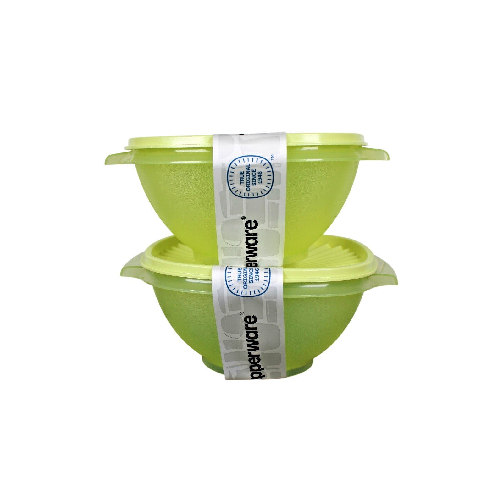 2pc Tupperware Servalier Bowl 5.25/ 1.3L Cups Lemon/Lime With Matching Seal