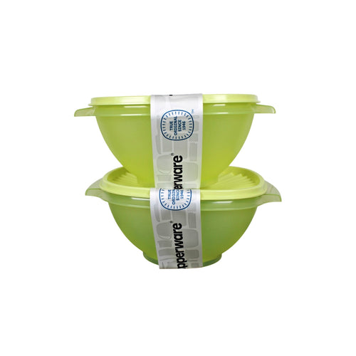 2pc Tupperware Servalier Bowl 5.25/ 1.3L Cups Lemon/Lime With Matching Seal