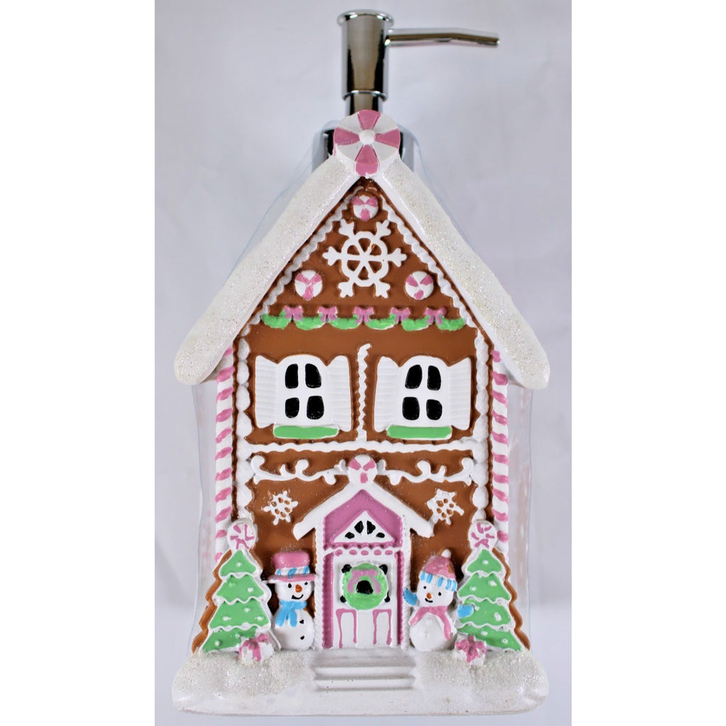 Large Glittery Gingerbread Cookie House Christmas Soap Lotion Dispenser New