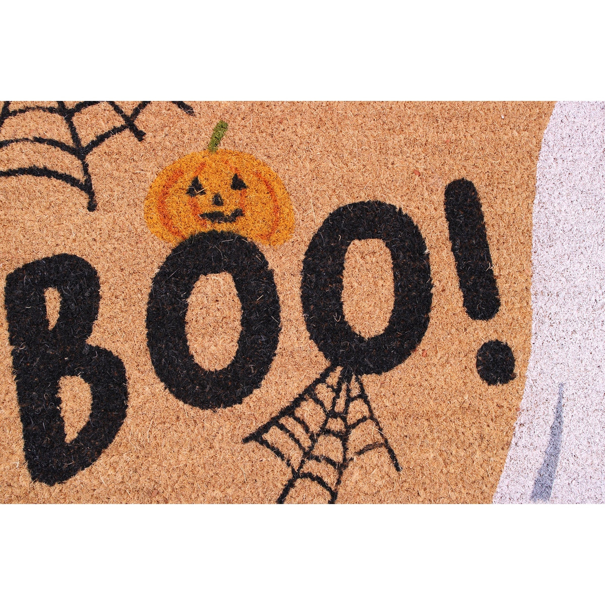BOO Halloween Spooky Ghost, Pumpkin, Webs, Coir Doormat 18x30in Non-Slip - NEW