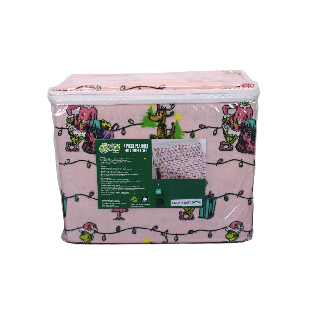Dr. Seuss The Grinch & Friends 4 piece Full Flannel Sheet Set