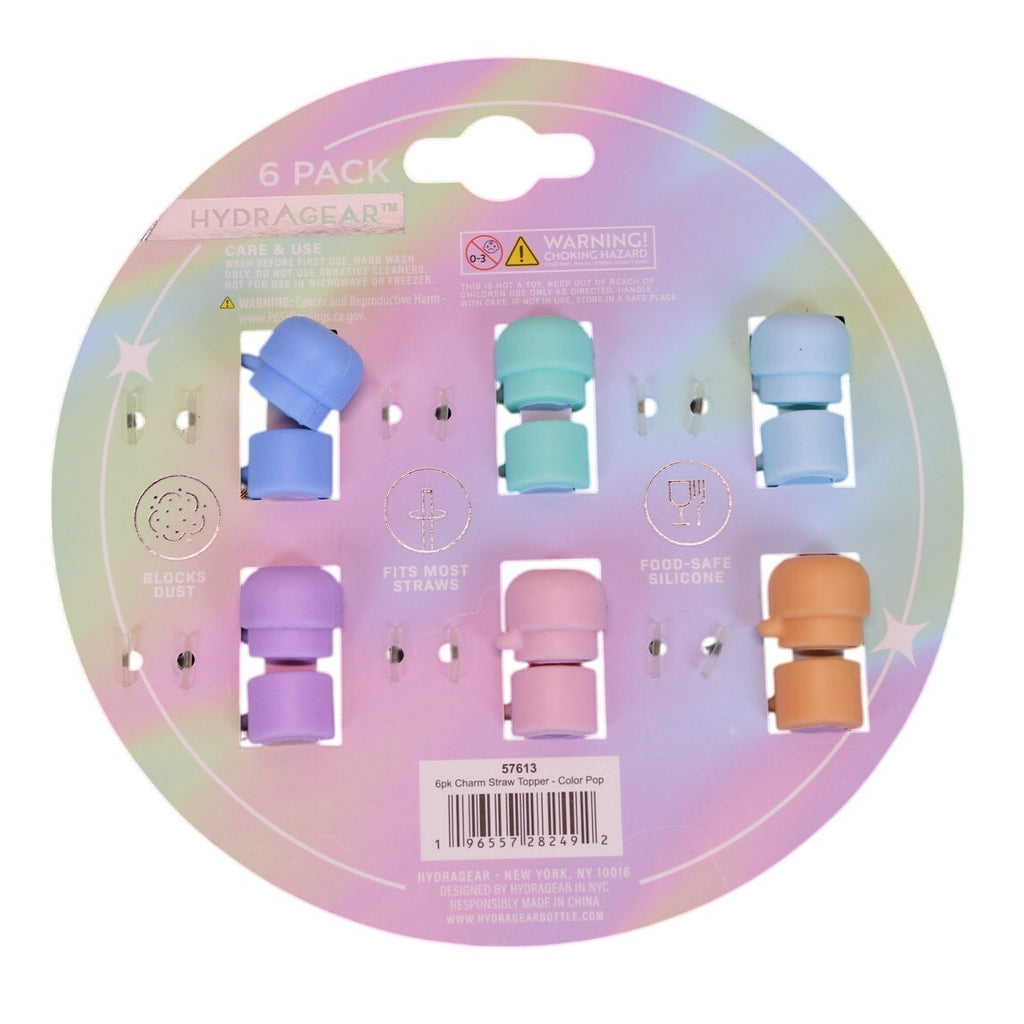 Hydragear Pastel Straw Topper Charms - 6 Pack Pastel Fun Set