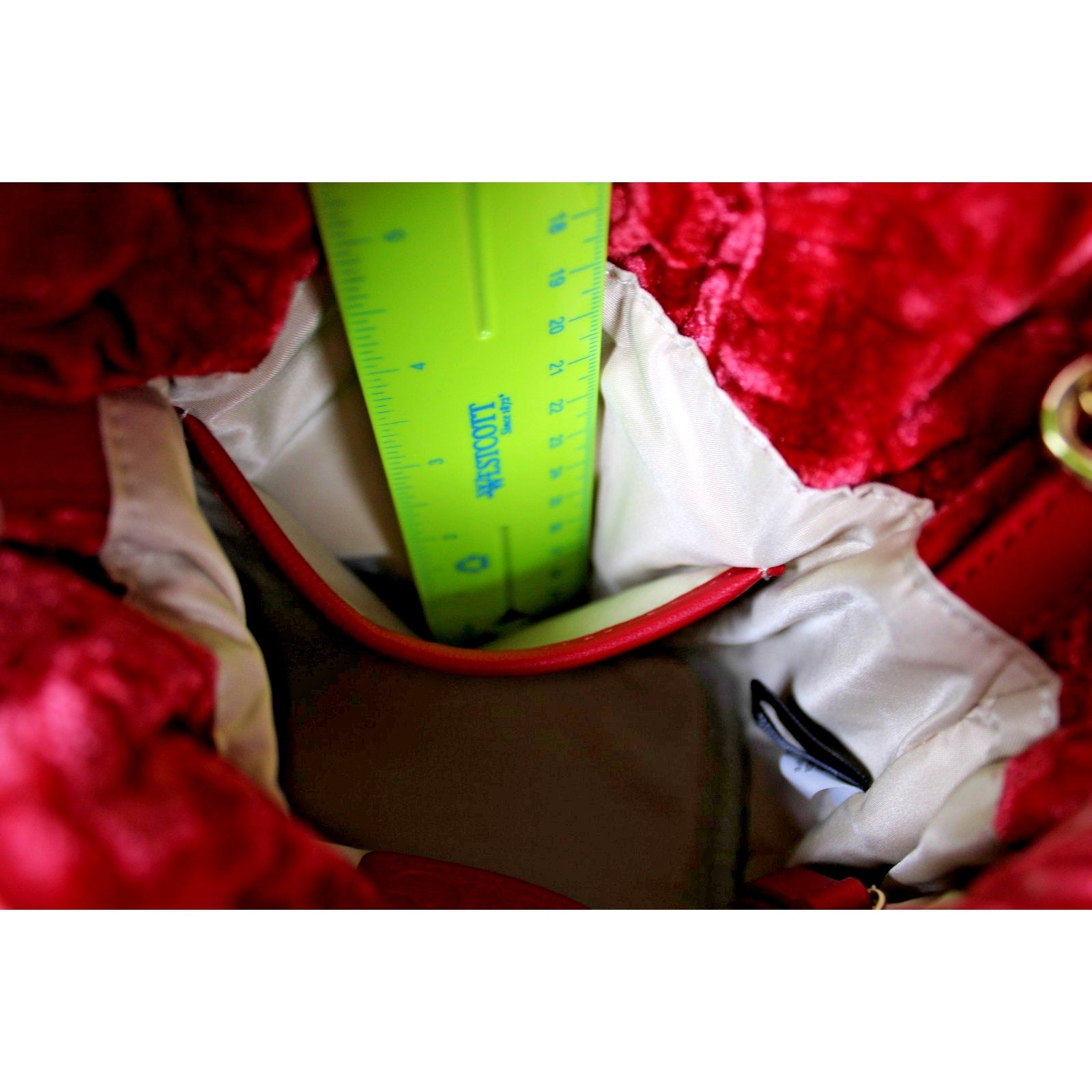 INC International Concepts Meliss velvety bucket crossbody bag - RED PEPPER