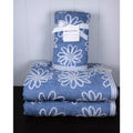 Blue Daisy 4pc. Towel Set - 2 Hand 2 Bath, Ecoexistence-Reversible Quick Dry