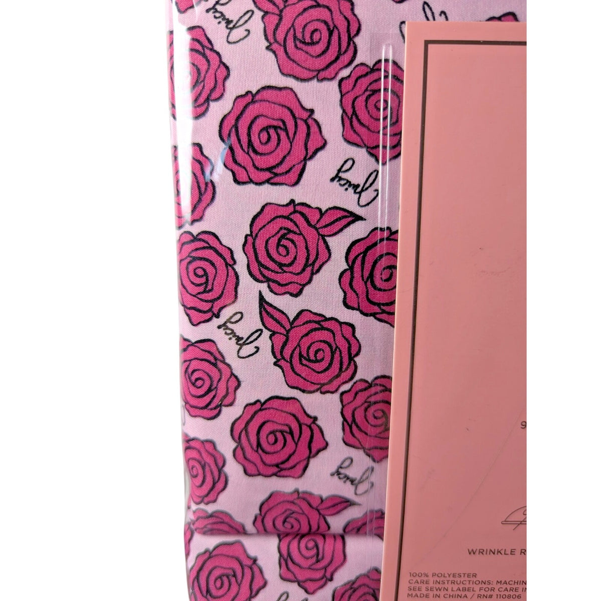 Juicy Couture Queen 6 Piece Sheet Set - Juicy Logo with Pink Roses