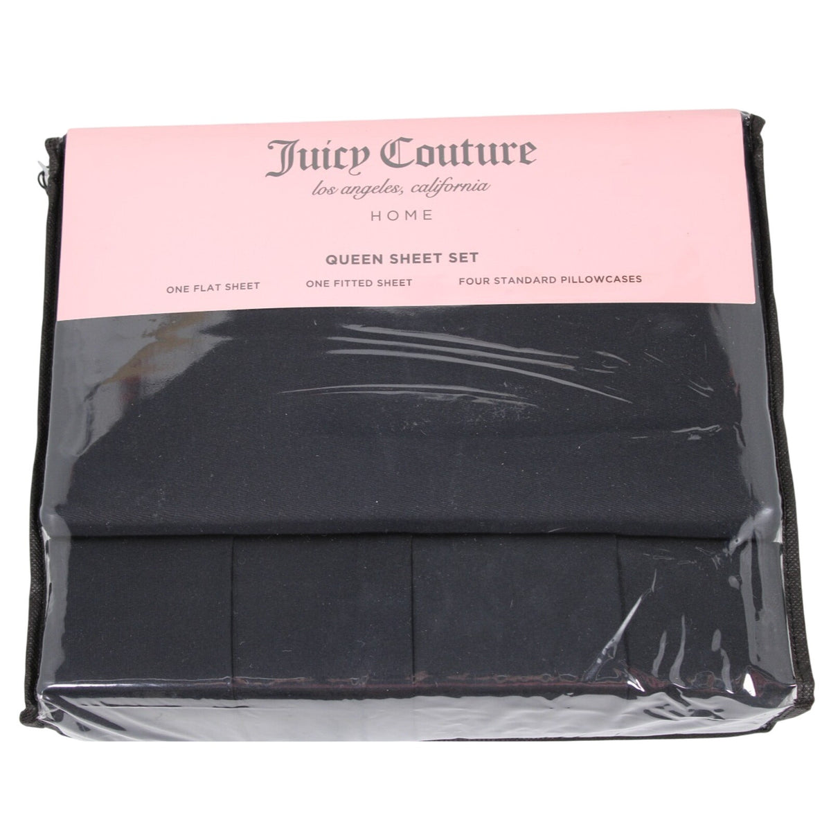 JUICY COUTURE Black QUEEN 6psc Sheet Set New