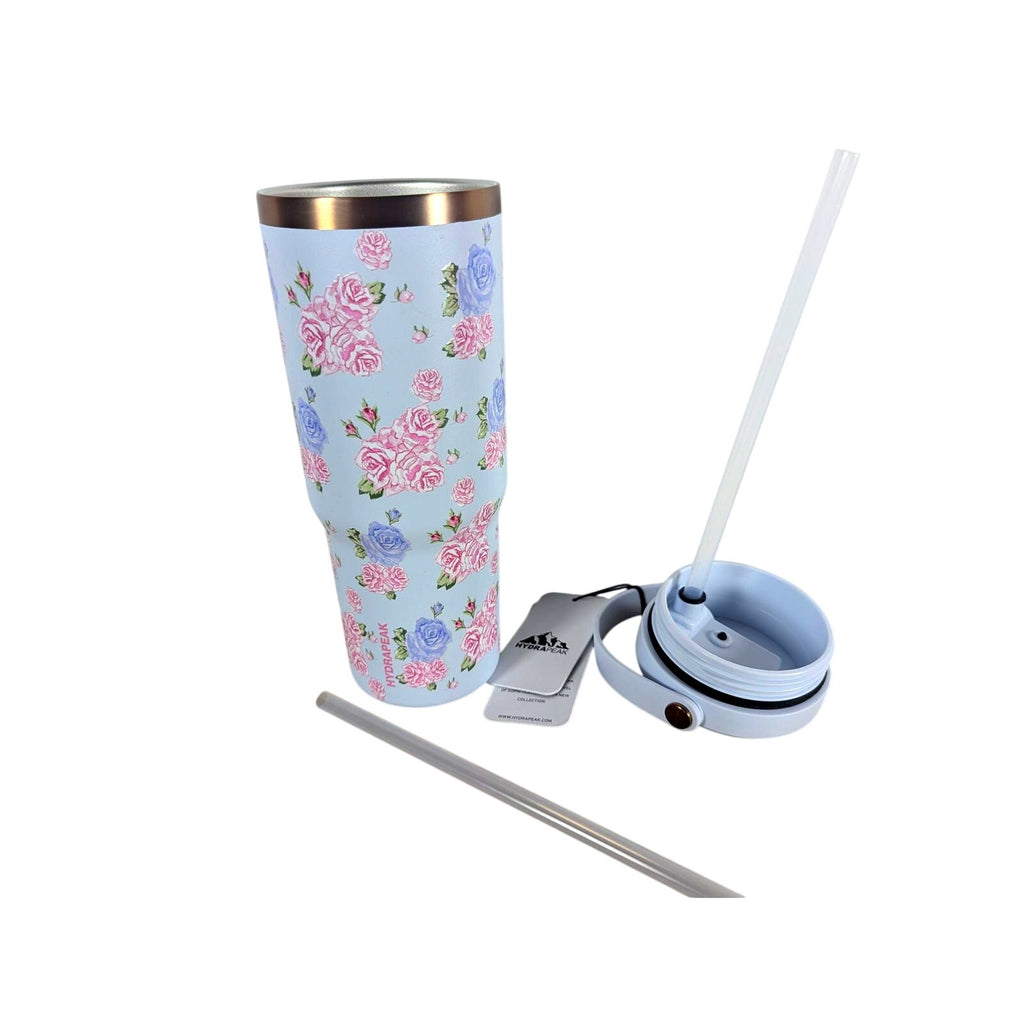 Hydrapeak Nomad 32oz Tumbler Artisan Collection Ice Blue Floral