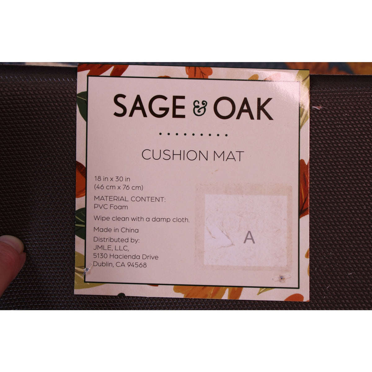 Sage & Oak Happy Fall Kitchen Cushion Mat 18x30, Pumpkin, Flowers - New