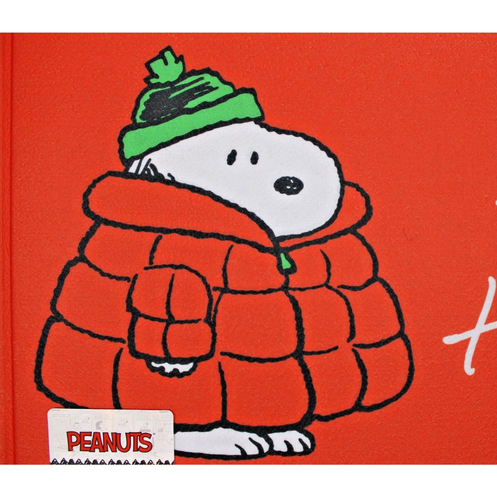 PEANUTS Snoopy RED Puffer Jacket ”Happy Holidays” Christmas Rubber Mat 18”X30”