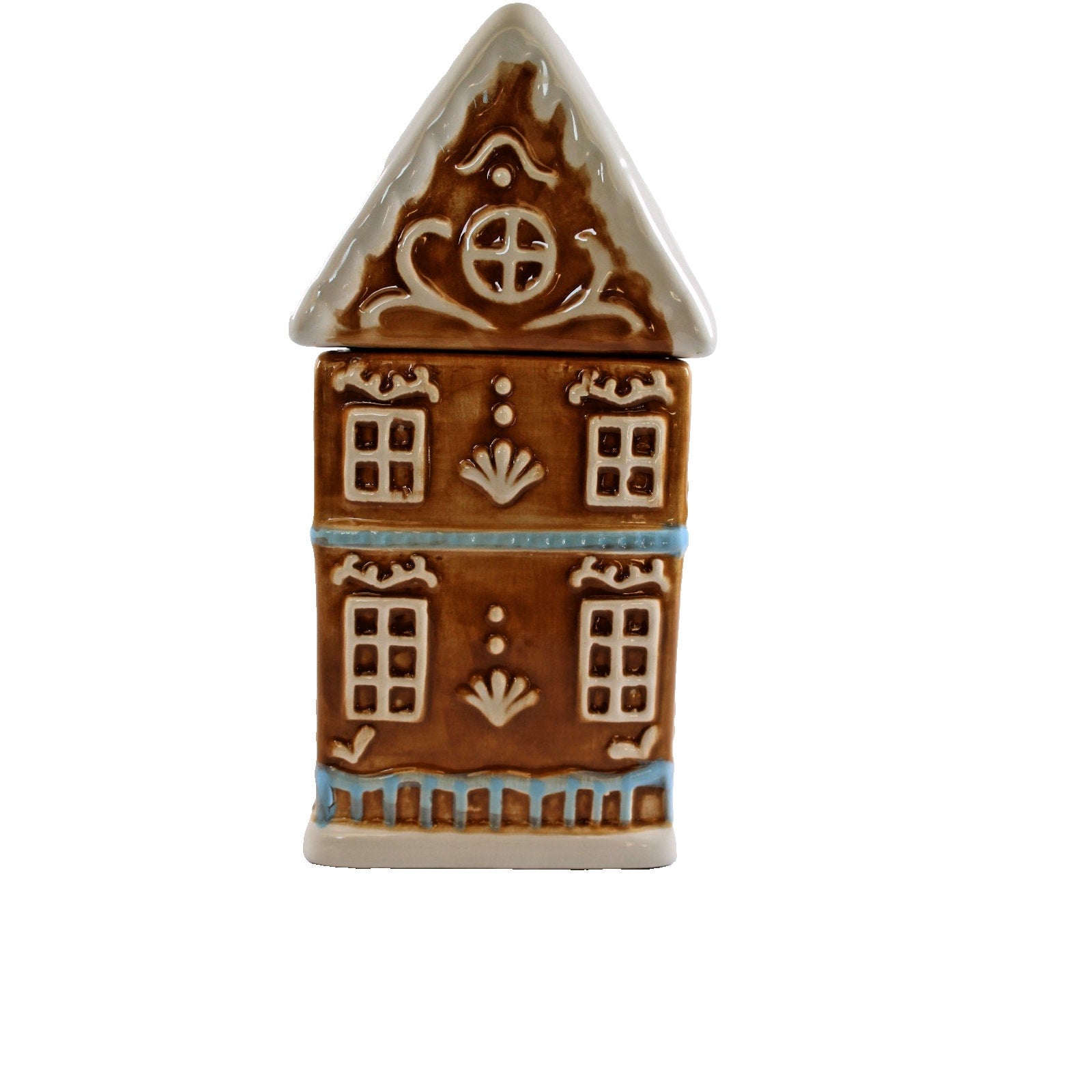 Gingerbread House Christmas Cookie Jar Peppermint Place Ceramic