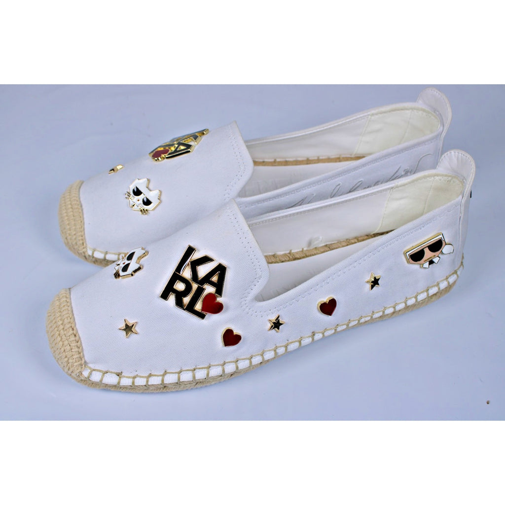 KARL LAGERFELD PARIS Womens Michaela Embellished S Bright White 11M